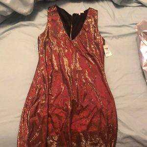 Rose gold sparkle short party dress